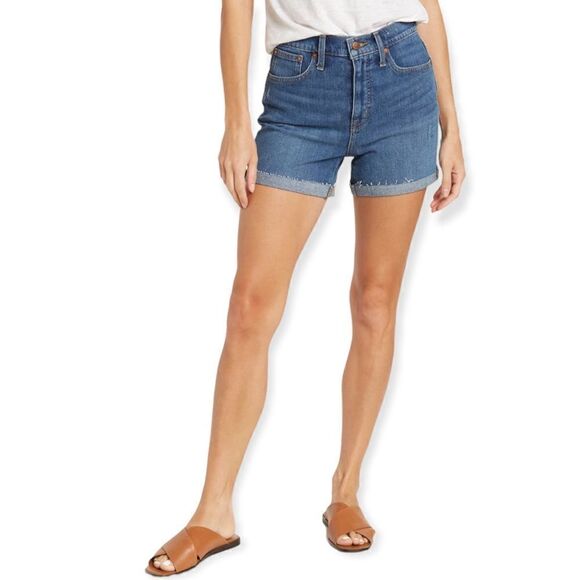 Madewell High Rise Lemoyne Wash Denim Shorts Size 32 - Picture 1 of 9